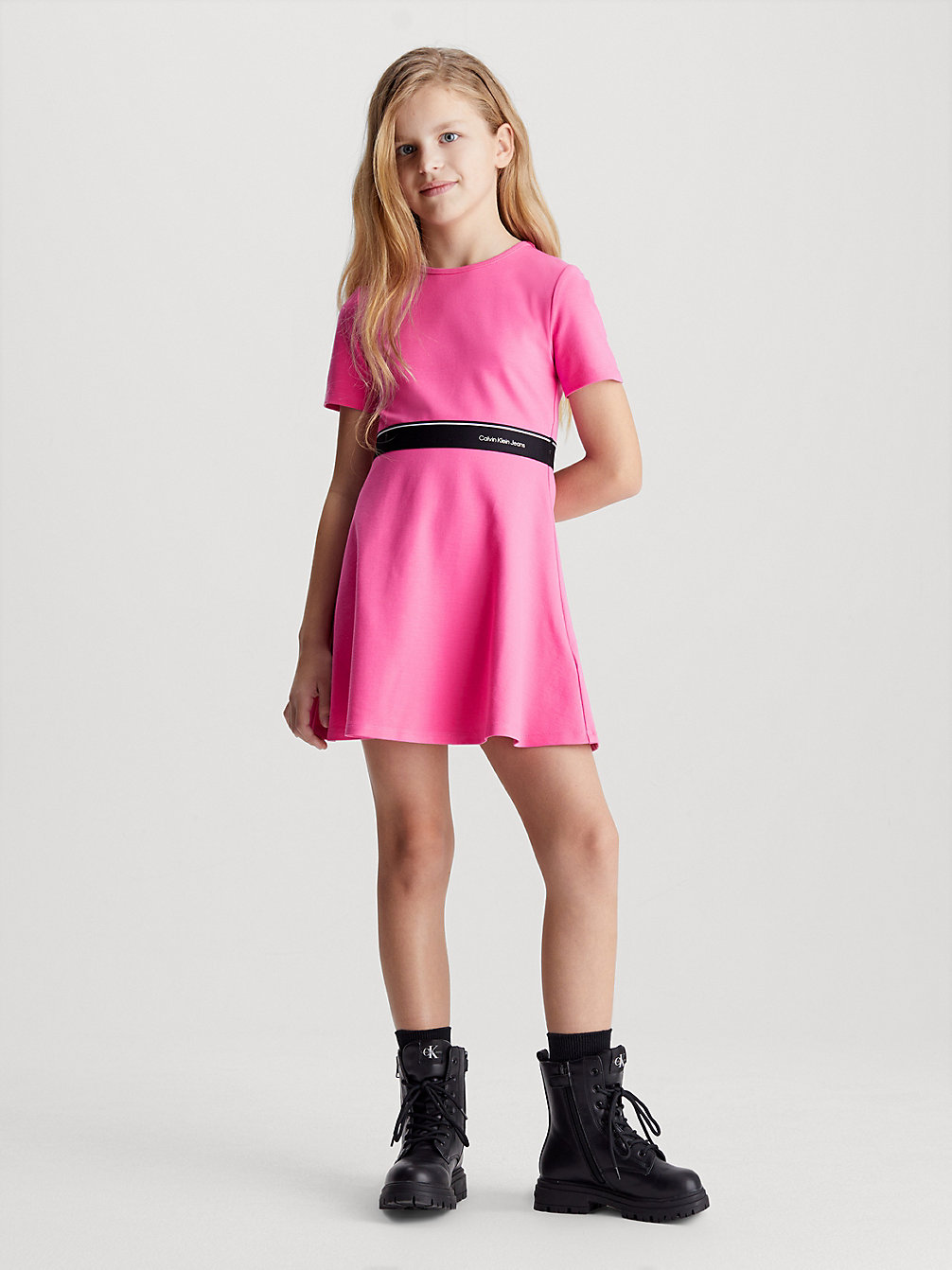 PINK AMOUR Ausgestelltes Kleid Aus Punto Milano undefined Mädchen Calvin Klein