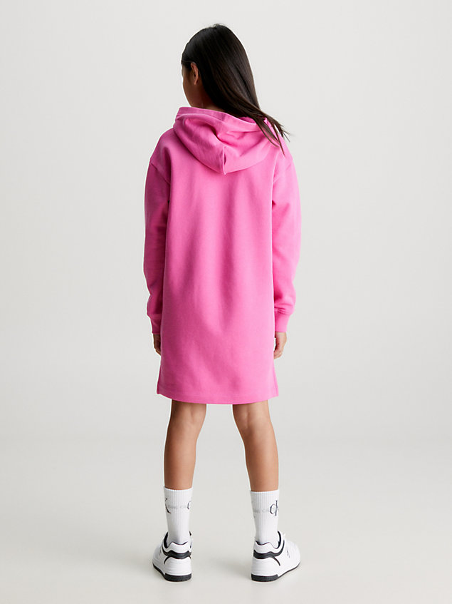 pink logo hoodie dress for girls calvin klein jeans