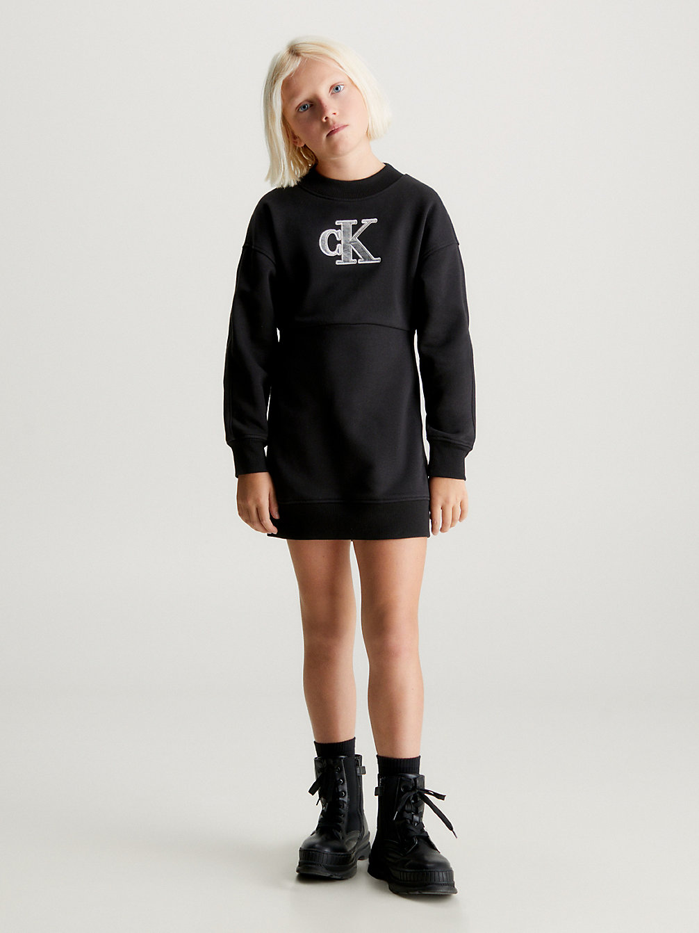 CK BLACK Lässiges Logo-Sweatshirtkleid undefined Mädchen Calvin Klein