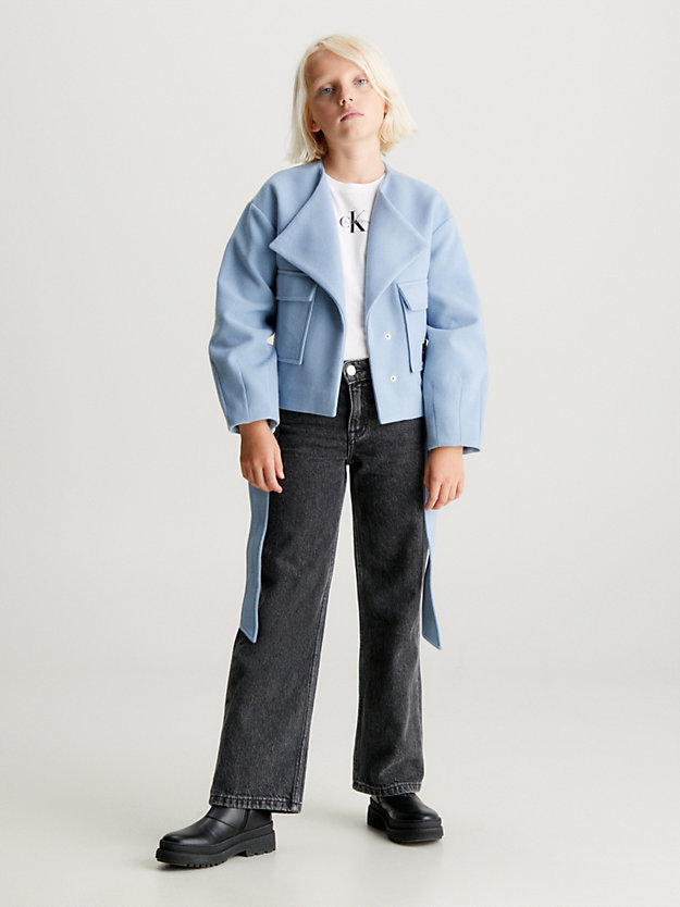 faded denim felt wrap jacket for girls calvin klein jeans