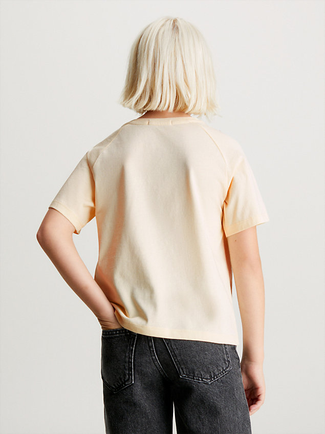 yellow boxy logo-t-shirt für maedchen - calvin klein jeans