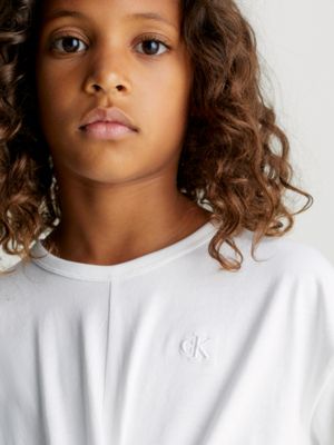 Calvin Klein - Teen Girls White Cotton Boxy T-Shirt