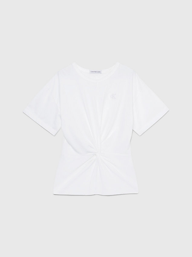 white boxy soft twist t-shirt for girls calvin klein jeans