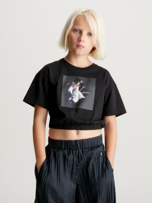 Calvin klein cropped shop logo t shirt