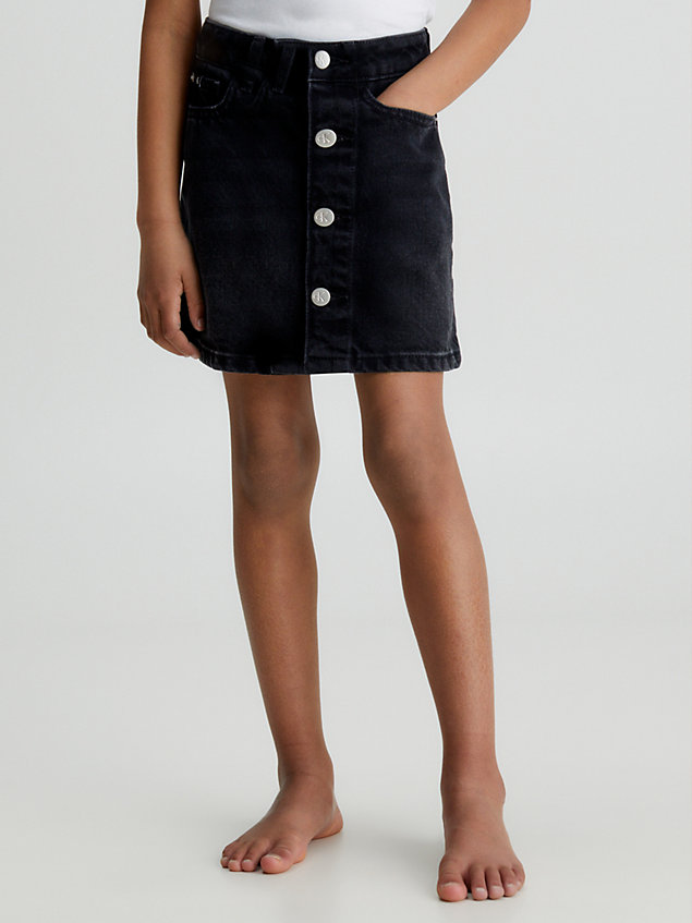 black denim button skirt for girls calvin klein jeans