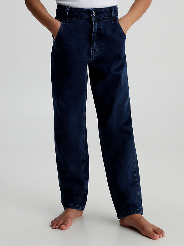 blue barrel leg jeans voor meisjes - calvin klein jeans