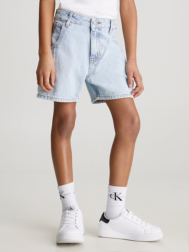 blue relaxed denim shorts for girls calvin klein jeans