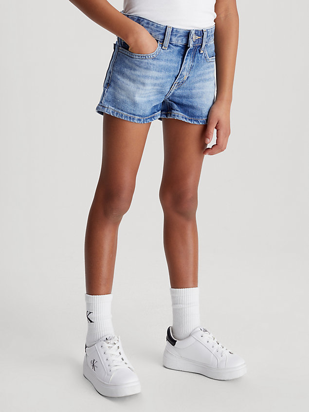 blue slim denim shorts for girls calvin klein jeans