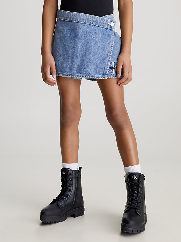 blue denim skort for girls calvin klein jeans
