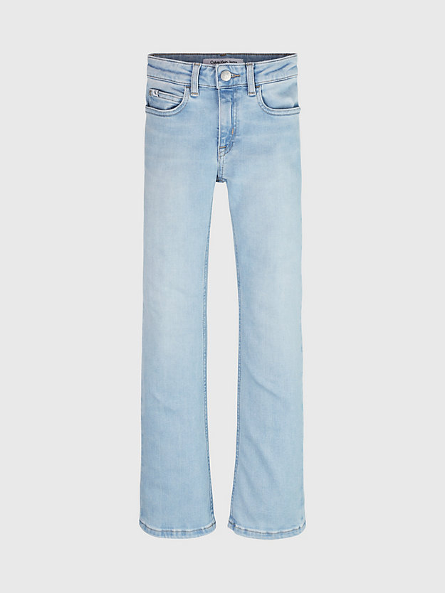 light sky blue stretch mid rise flared jeans for girls calvin klein jeans