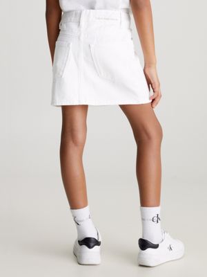 Calvin klein white denim hot sale skirt