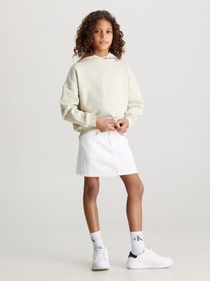 white/denim denim mini skirt for girls calvin klein jeans