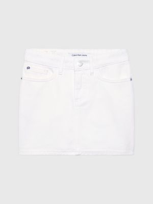 white/denim denim mini skirt for girls calvin klein jeans