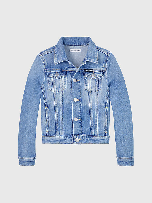 authentic mid blue authentic denim jacket for girls calvin klein jeans