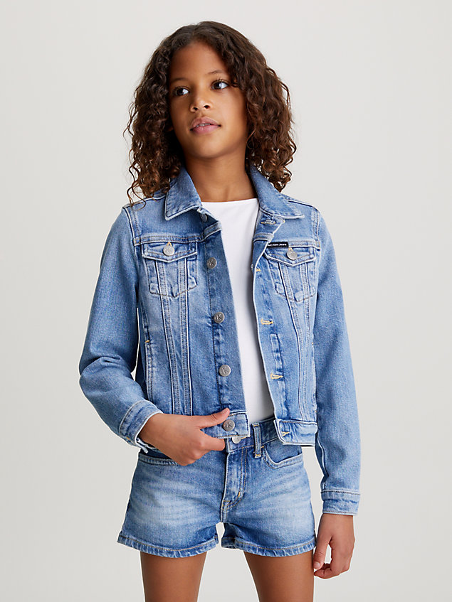 blue kurtka z autentycznego denimu dla dziewczynki - calvin klein jeans
