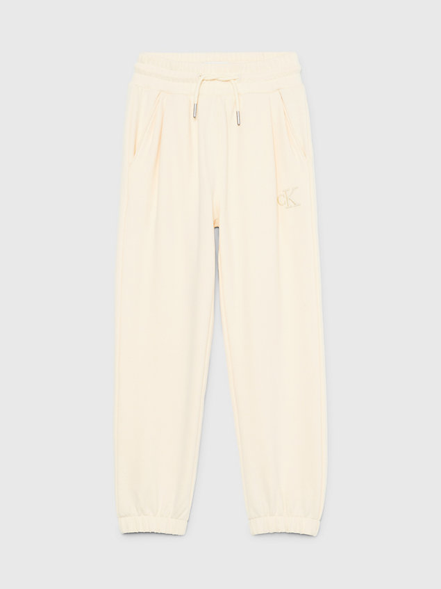 yellow relaxed soft pleat joggers for girls calvin klein jeans