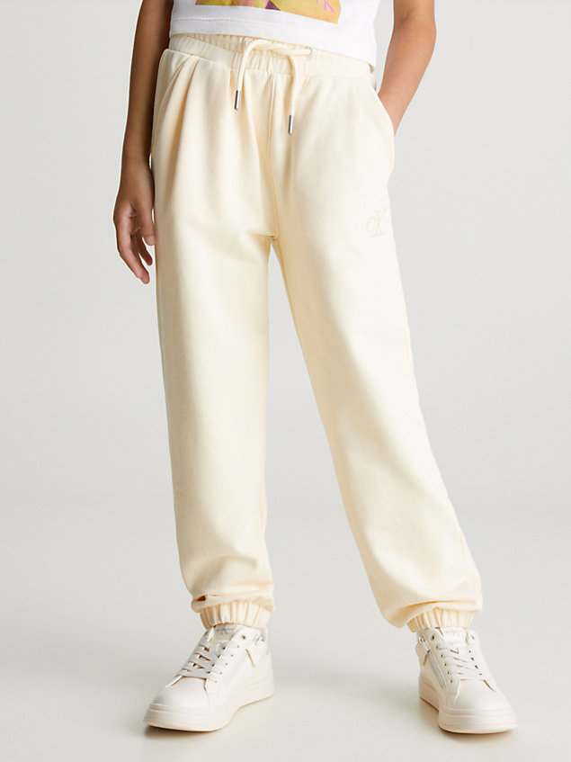yellow relaxed soft pleat joggers for girls calvin klein jeans
