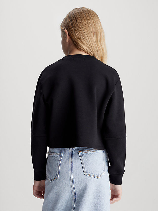 ck black boxy wrapover sweatshirt for girls calvin klein jeans