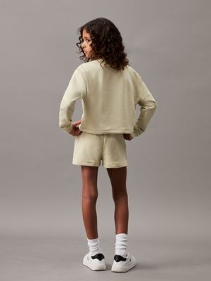 green haze terry sweatshirt and shorts set for girls calvin klein jeans