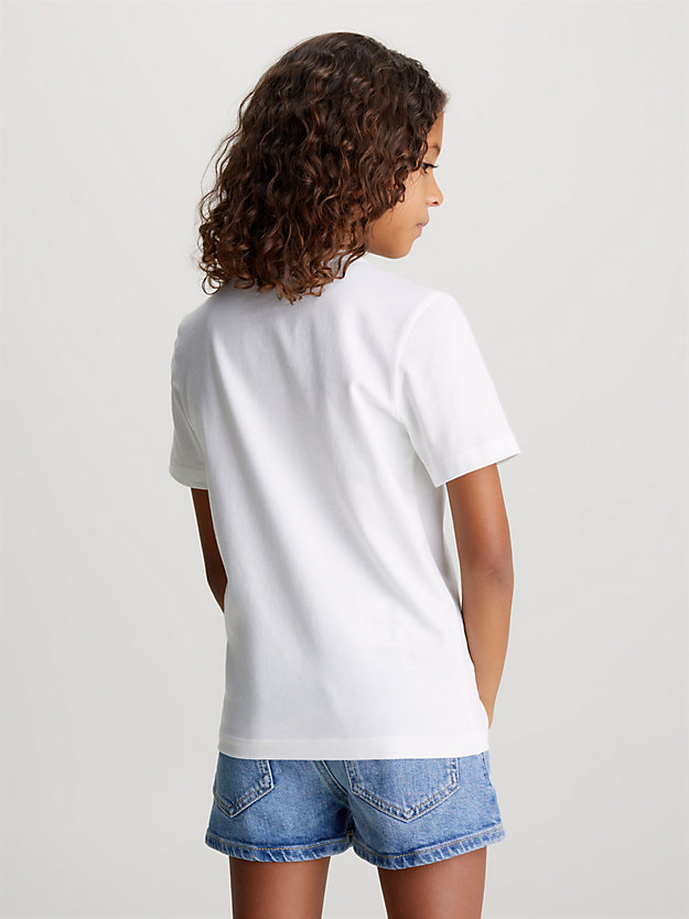 bright white t-shirt z logo dla dziewczynki - calvin klein jeans