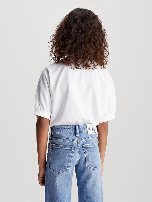 bright white loose cotton jersey top for girls calvin klein jeans