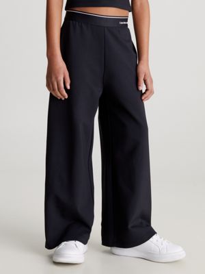 Wide-leg Joggers - Black - Ladies