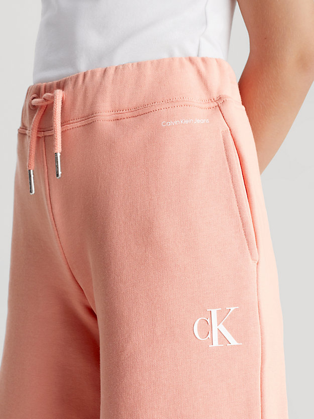 blooming dahlia cotton terry culotte joggers for girls calvin klein jeans