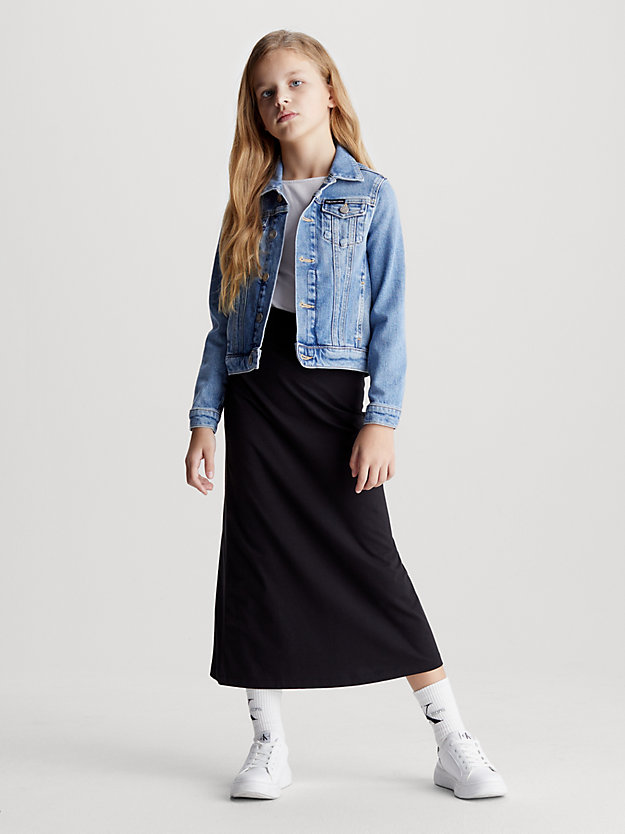 ck black cotton jersey maxi skirt for girls calvin klein jeans