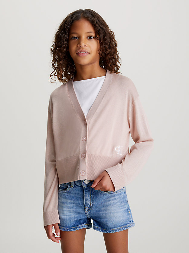 sepia rose soft knit cardigan for girls calvin klein jeans