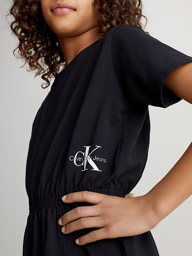 ck black monogram t-shirt dress for girls calvin klein jeans