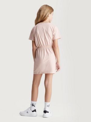 sepia rose monogram t-shirt dress for girls calvin klein jeans