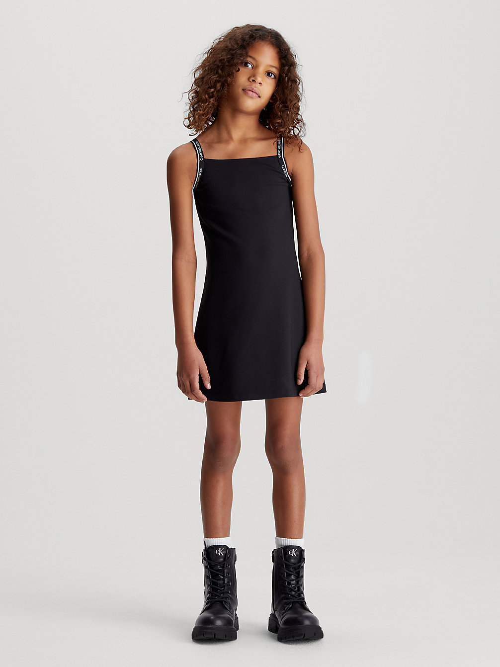CK BLACK Kleid Aus Milano-Jersey Mit Logo Tape undefined Mädchen Calvin Klein