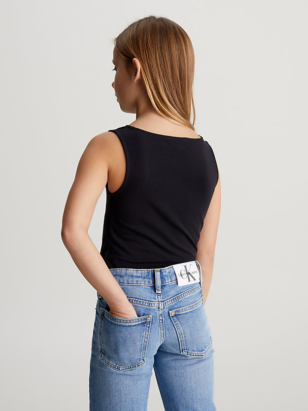 ck black cotton stretch tank top for girls calvin klein jeans