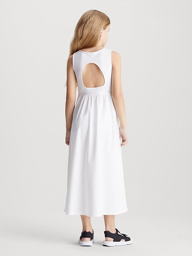 bright white cut out jersey maxi dress for girls calvin klein jeans