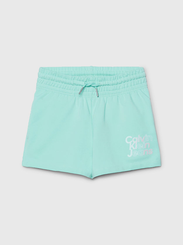 blue tint logo terry jogger shorts for girls calvin klein jeans