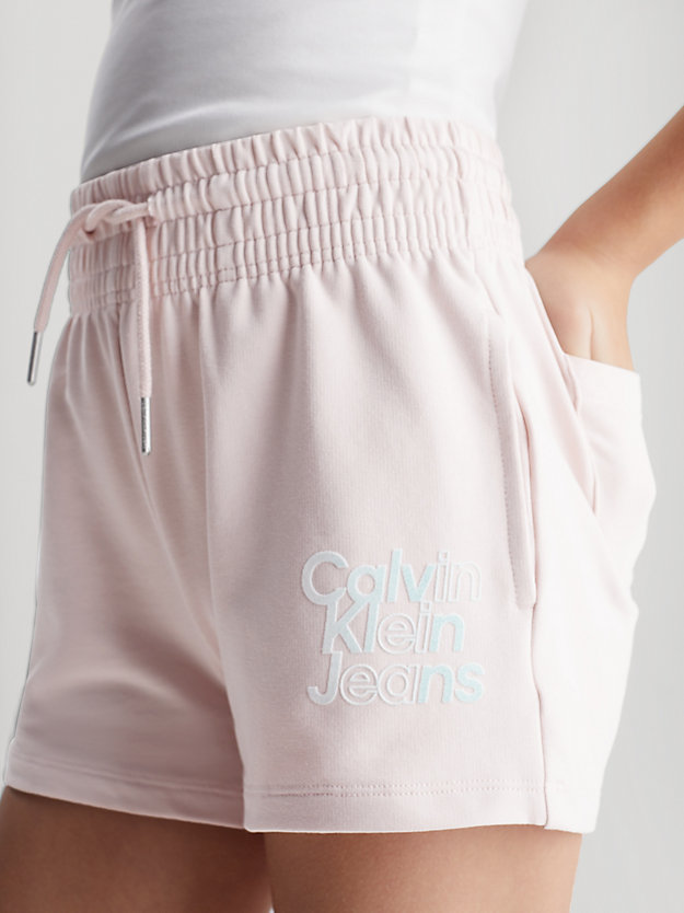 sepia rose logo terry jogger shorts for girls calvin klein jeans