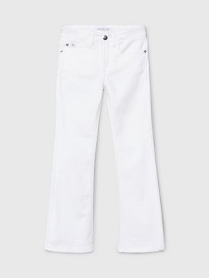 white/denim mid rise flared jeans for girls calvin klein jeans