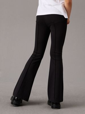 ck black punto milano flared leggings for girls calvin klein jeans