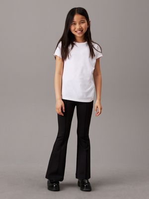 ck black punto milano flared leggings for girls calvin klein jeans