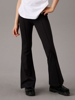 black punto milano flared leggings for girls calvin klein jeans