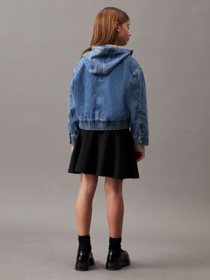 ck black flared punto milano skirt for girls calvin klein jeans