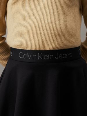 ck black flared punto milano skirt for girls calvin klein jeans