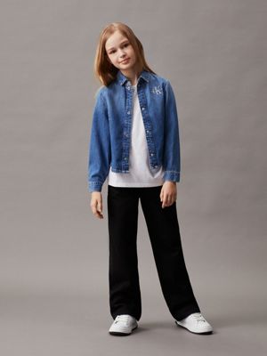 fresh blue relaxed denim shirt for girls calvin klein jeans