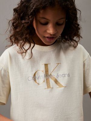 Boxy Glitter Logo T shirt Calvin Klein IG0IG02529YAB