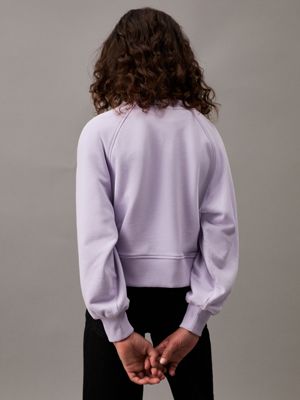 pastel lilac boxy terry logo sweatshirt for girls calvin klein jeans