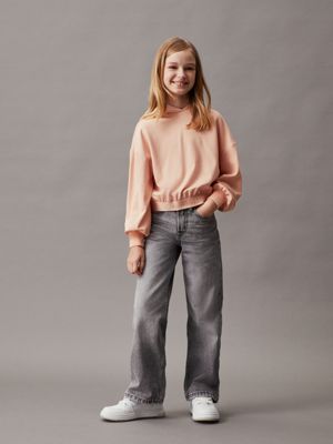 pink sand relaxed milano logo hoodie for girls calvin klein jeans