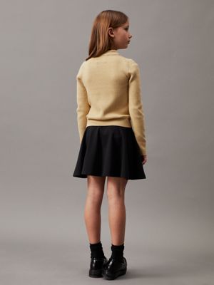 pale khaki slim polo jumper for girls calvin klein jeans