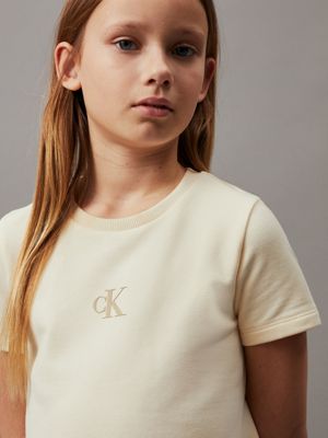 afterglow flared terry  logo dress for girls calvin klein jeans