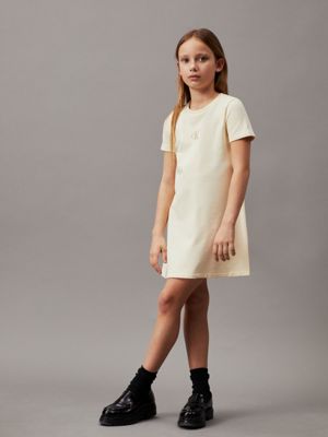 afterglow flared terry  logo dress for girls calvin klein jeans