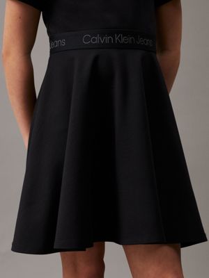 ck black punto milano flared dress for girls calvin klein jeans